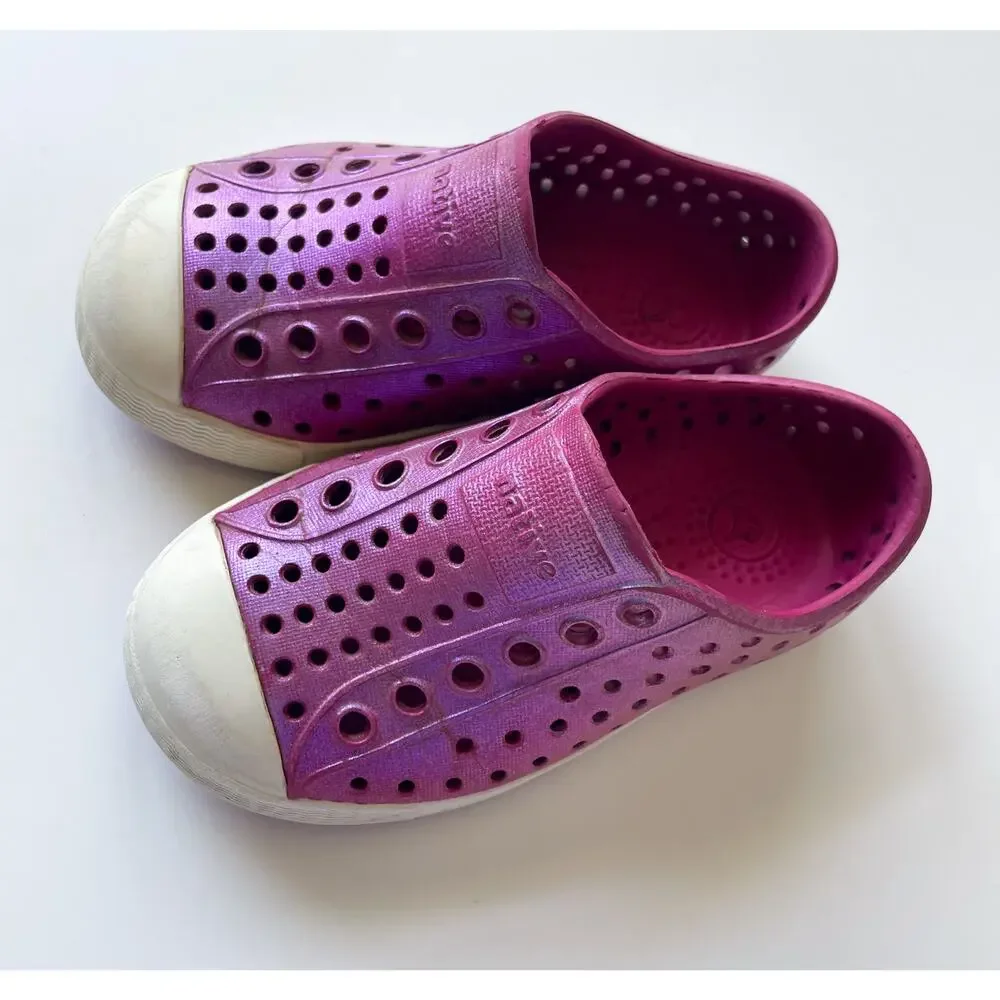 Toddler Girl's Native Slip On Shoes Shimmer Pink Size C6